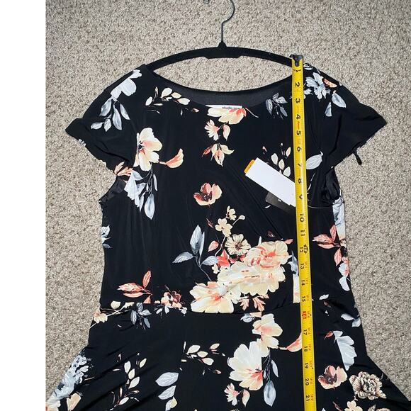 Studio One New York - NWT - Black Floral Dress - Size Small Petite - Picture 6 of 15